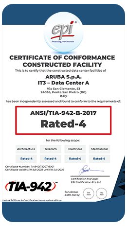 Aruba Data Centers: Bureau Veritas Certifications